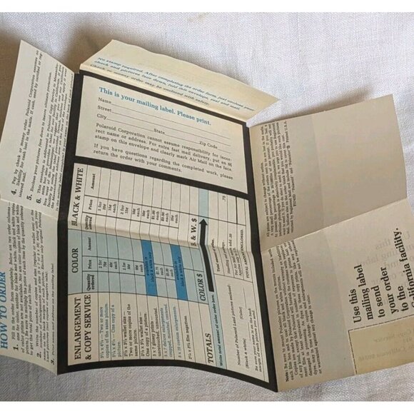Polaroid Ephemera Print Mount Photograph Order Form Warranty Card Picture Vtg - Picture 3 of 14